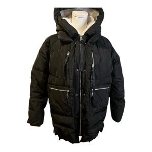 Orolay Thickened Black 700+ Fill Power Down Puffer Jacket Hooded Small